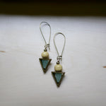 Amazonite Balance + Wood Earrings