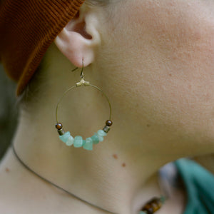 Lucky Green Aventurine + Tiger's Earrings *last one