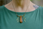 Tiger's Eye + Green Aventurine Solar Flare Statement Necklace