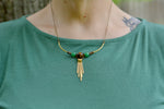 Tiger's Eye + Green Aventurine Solar Rays Statement Necklace