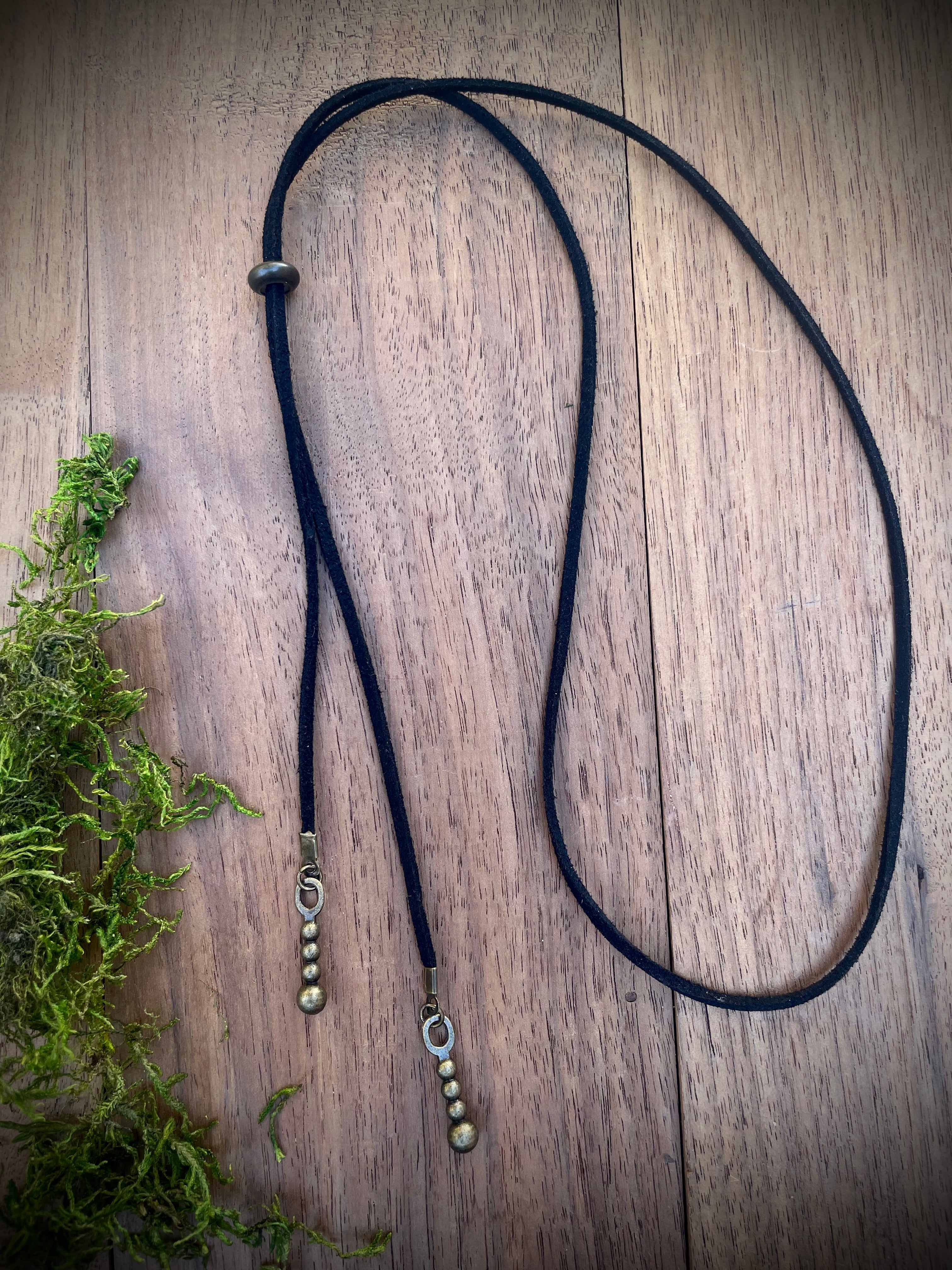 Black Suede Rattle Snake Bolo