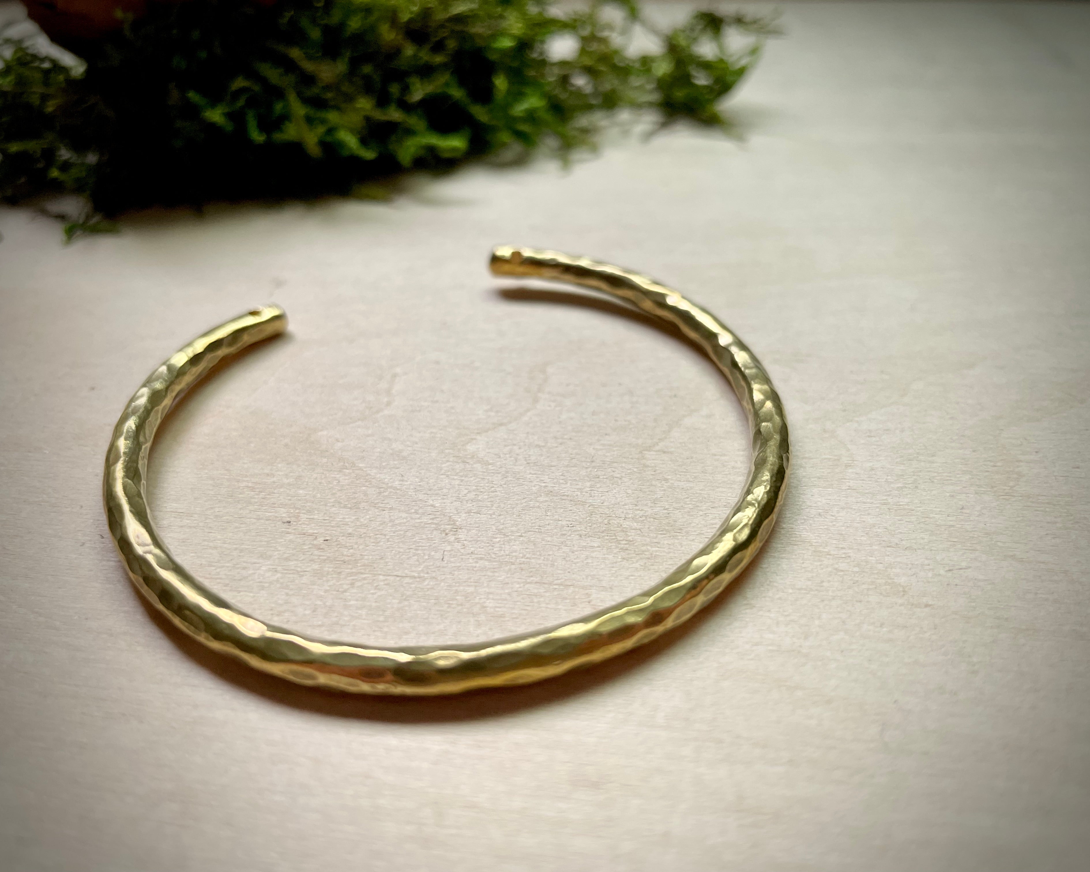 Raw Brass Hammered Cuff