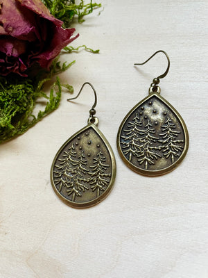 Large Winter Scape Earrings