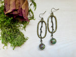 Dragon's Blood Jasper Branch Oval Earrings