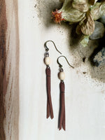 Wood & Suede Tassel Earrings