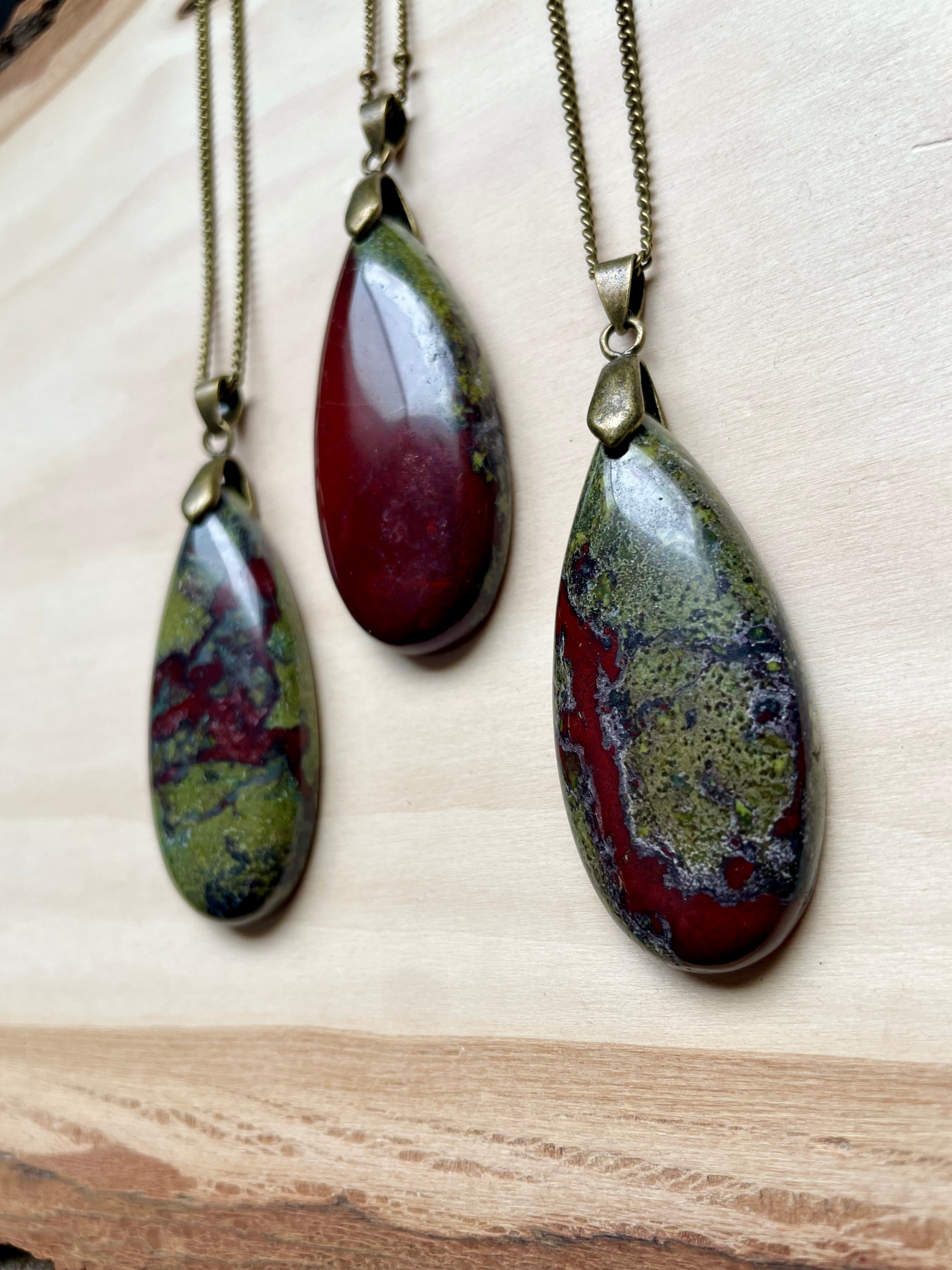 Teardrop Dragon's Blood Jasper Necklace