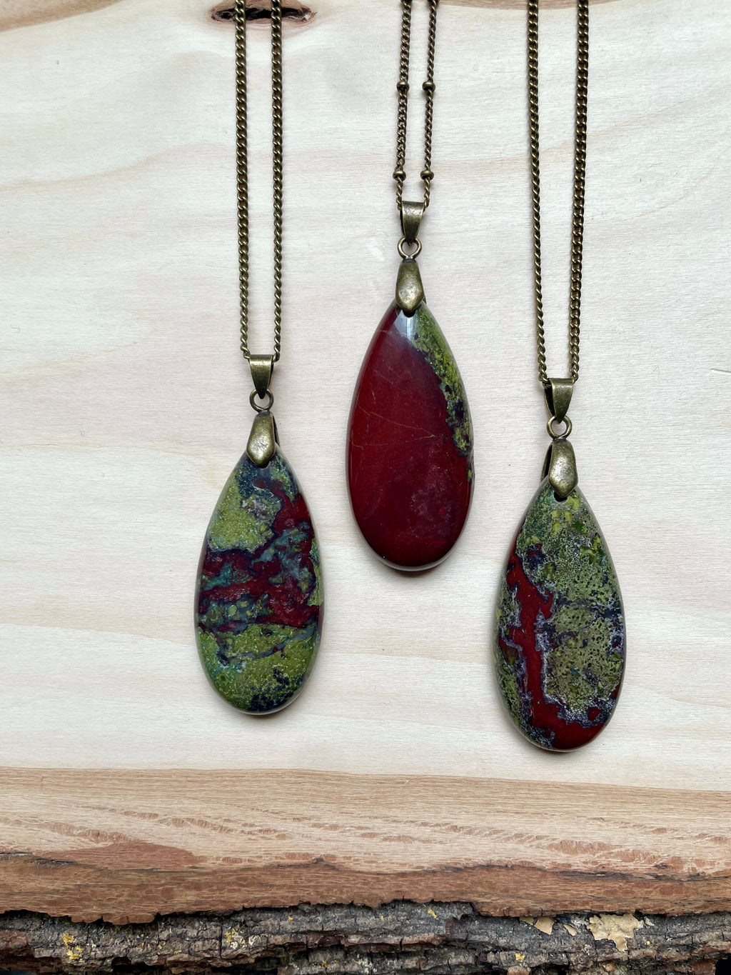 Teardrop Dragon's Blood Jasper Necklace