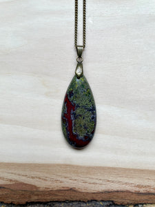 Teardrop Dragon's Blood Jasper Necklace