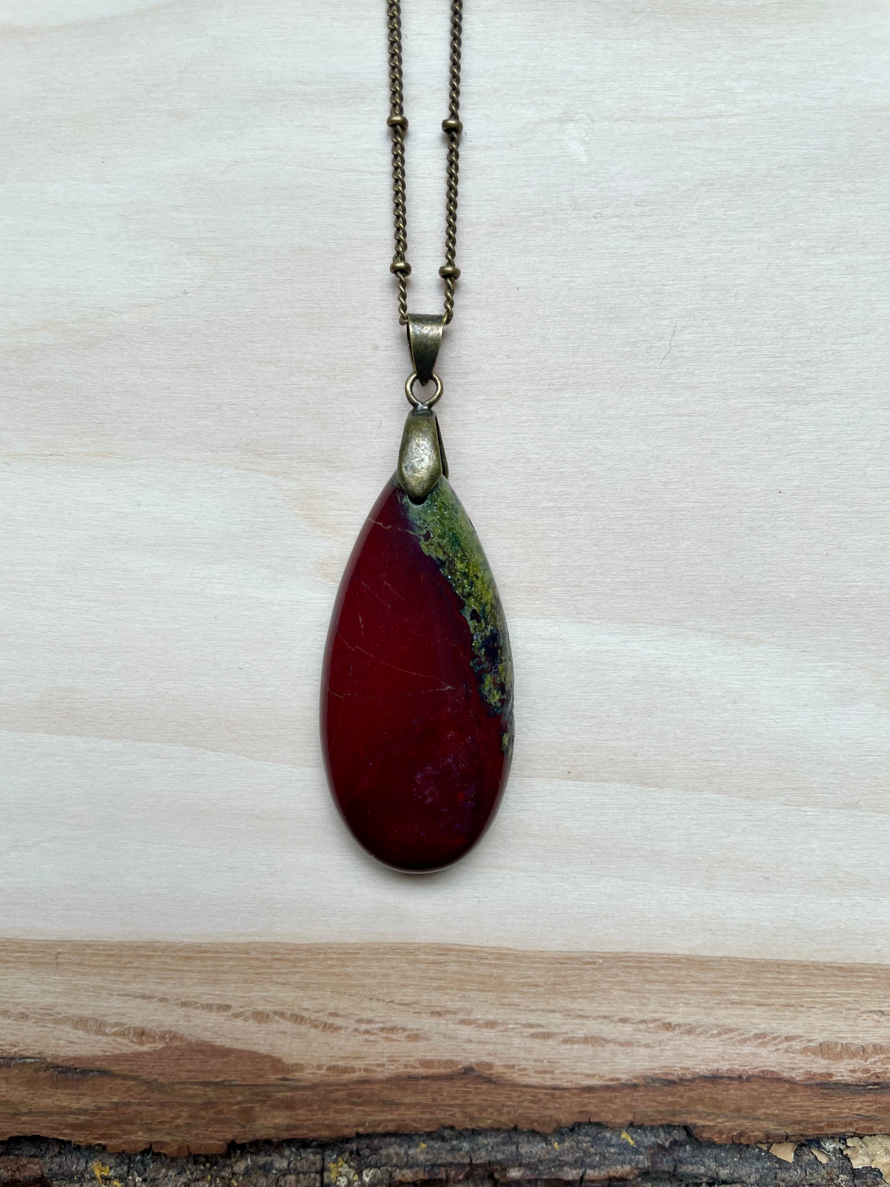 Teardrop Dragon's Blood Jasper Necklace