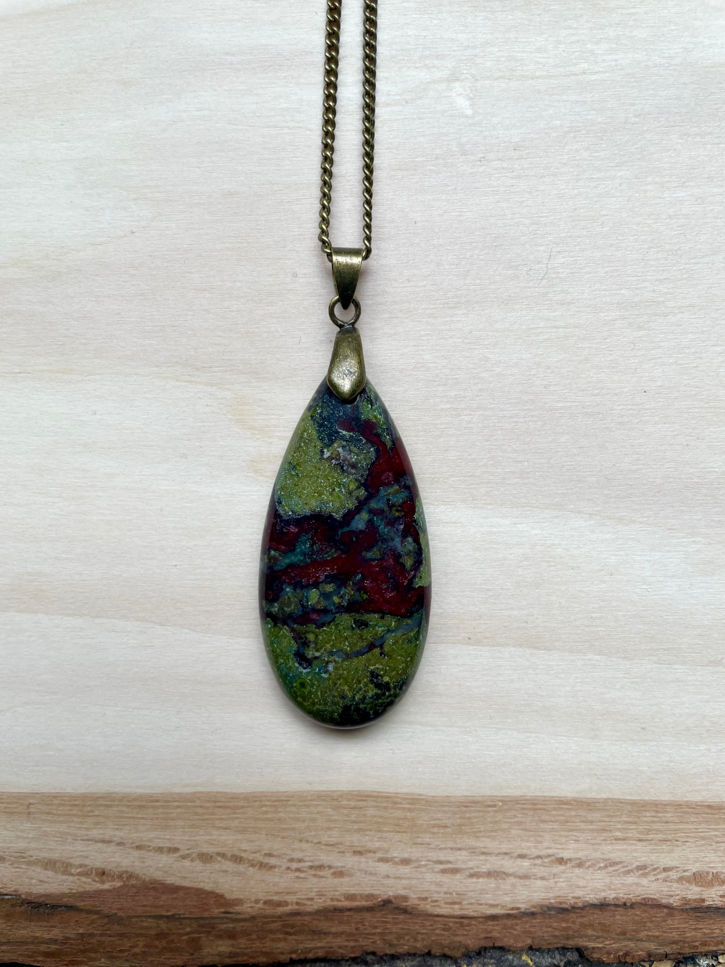 Teardrop Dragon's Blood Jasper Necklace