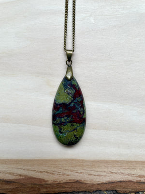 Teardrop Dragon's Blood Jasper Necklace