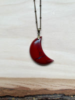 Crescent Moon Red Jasper Necklace