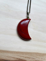 Crescent Moon Red Jasper Necklace