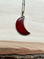 Crescent Moon Red Jasper Necklace