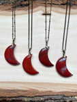 Crescent Moon Red Jasper Necklace