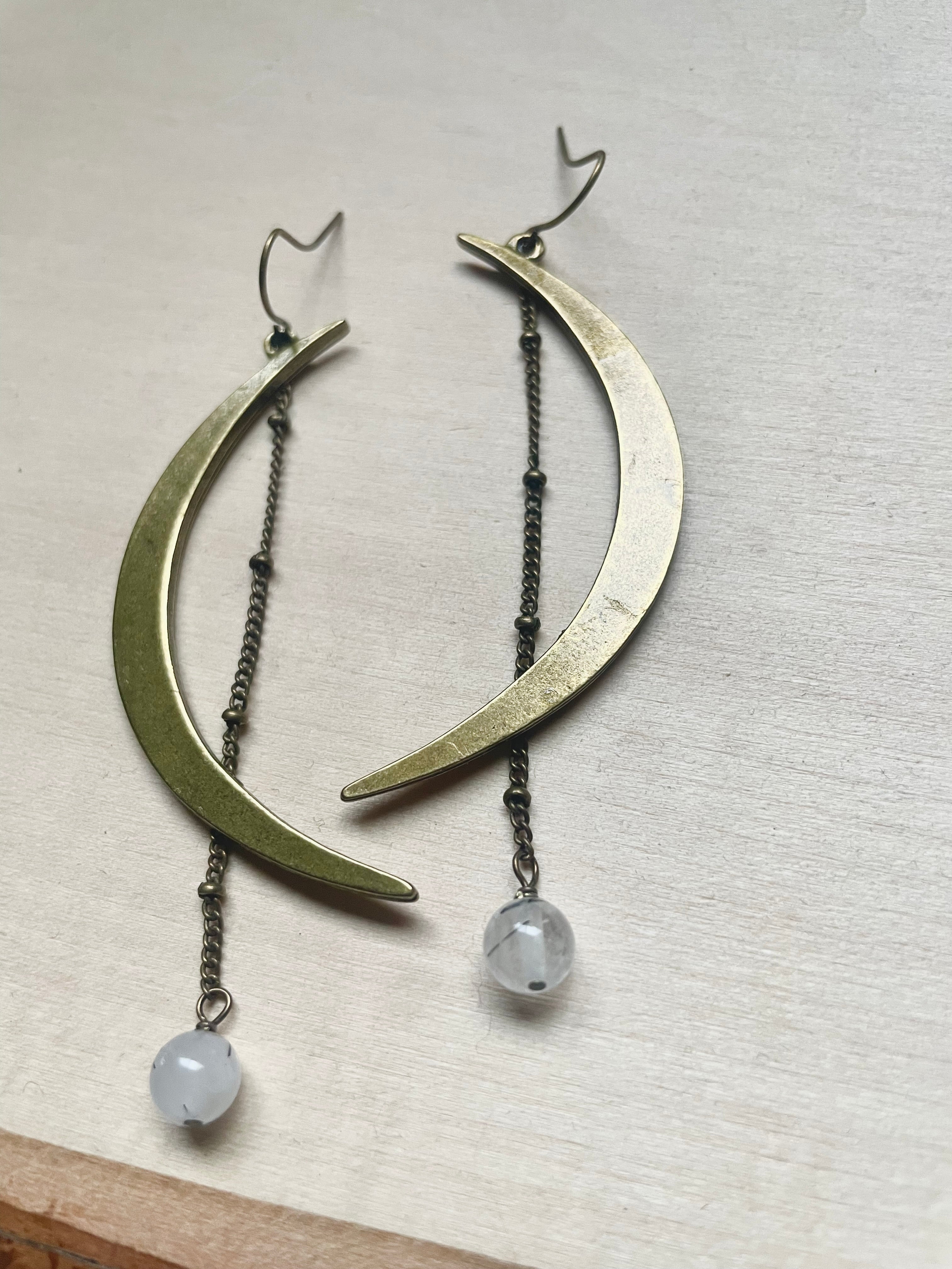 Tourmalinated Quartz Crescent Moon Starry Night