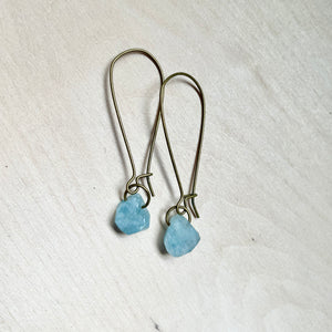 Raw Aquamarine Earrings