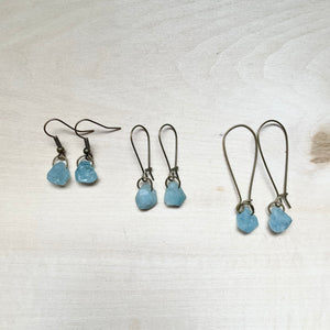 Raw Aquamarine Earrings