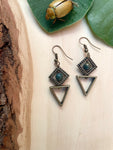 Kambaba Jasper + Triangle Earrings