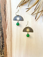 Green Aventurine Sun Burst Earrings