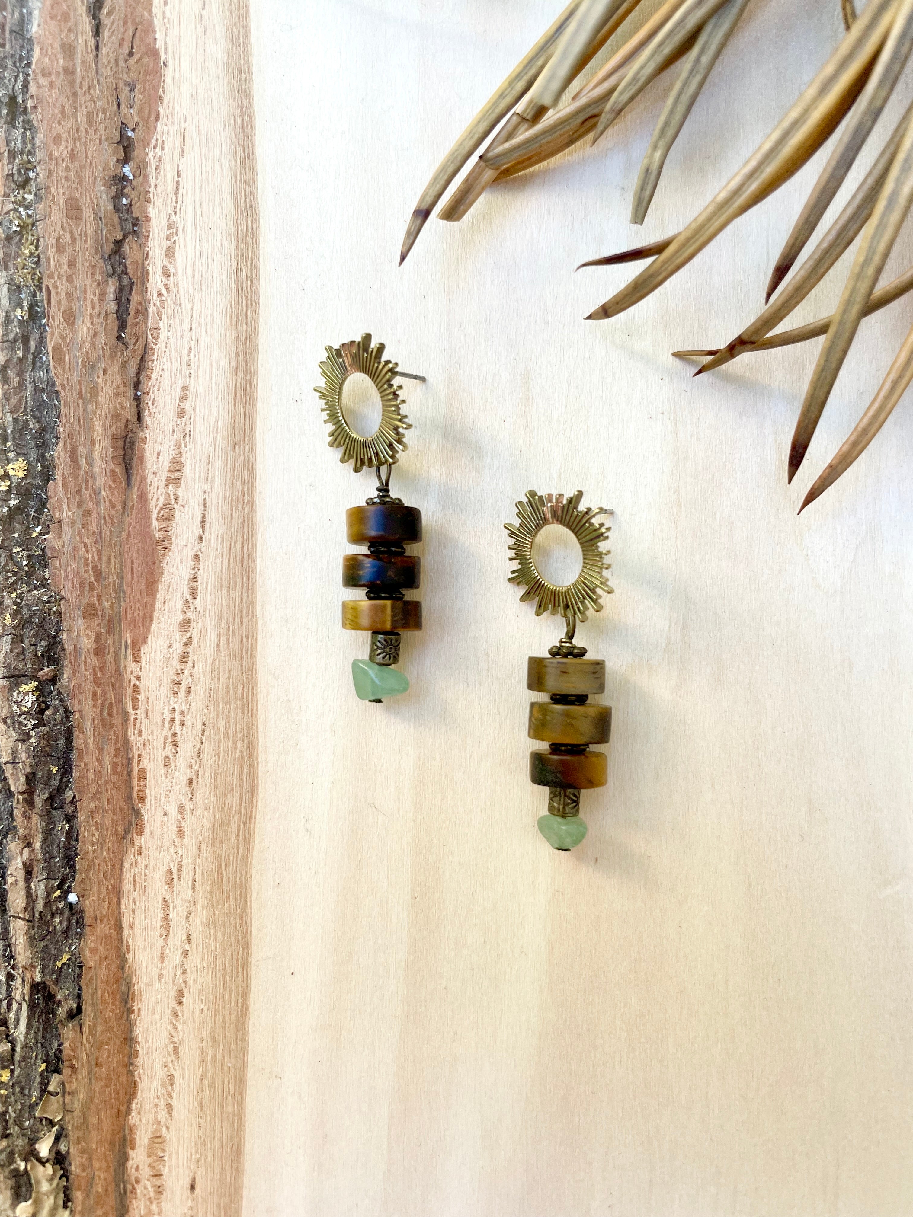 Tiger's Eye + Green Aventurine Golden Bands *last one