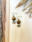 Tiger's Eye + Green Aventurine Sun Burst Earrings