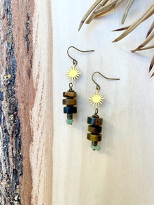 Tiger's Eye + Green Aventurine Golden Bands *last one