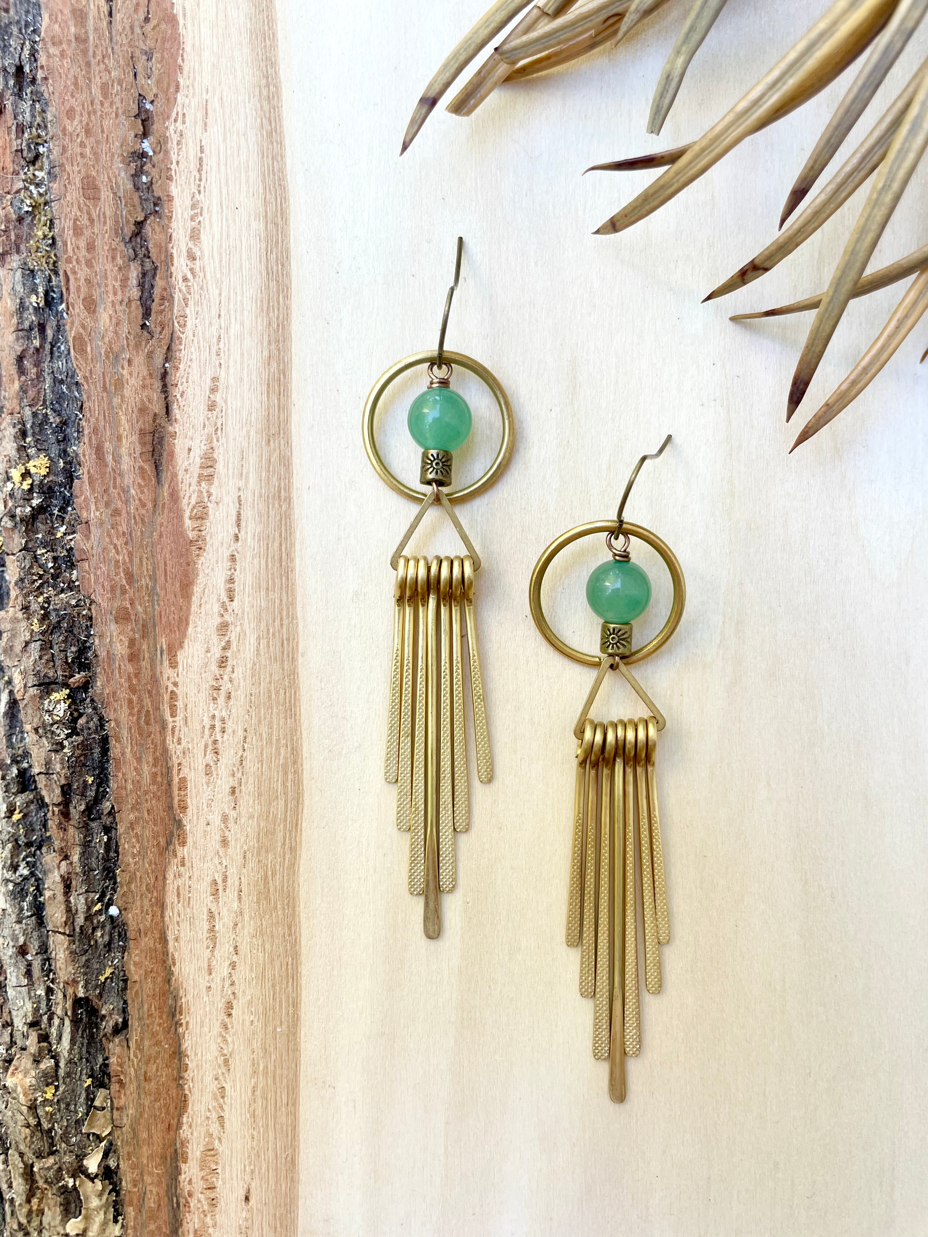 Green Aventurine Solar Flare Earrings