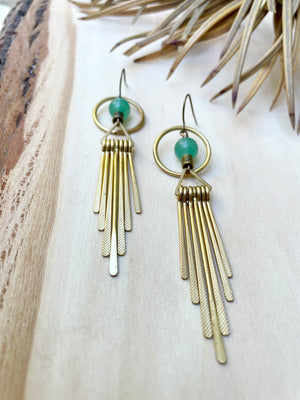 Green Aventurine Solar Flare Earrings