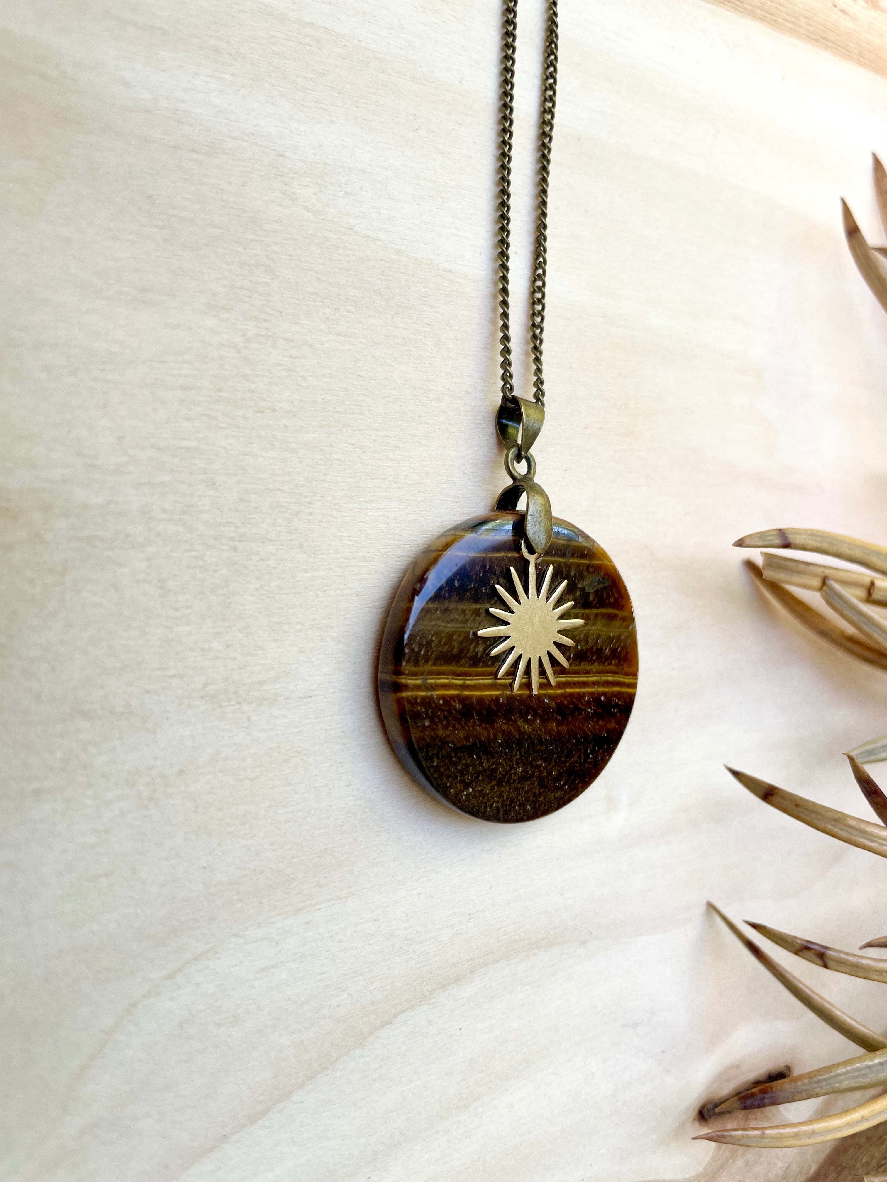 Tiger's Eye Sun Burst Necklace