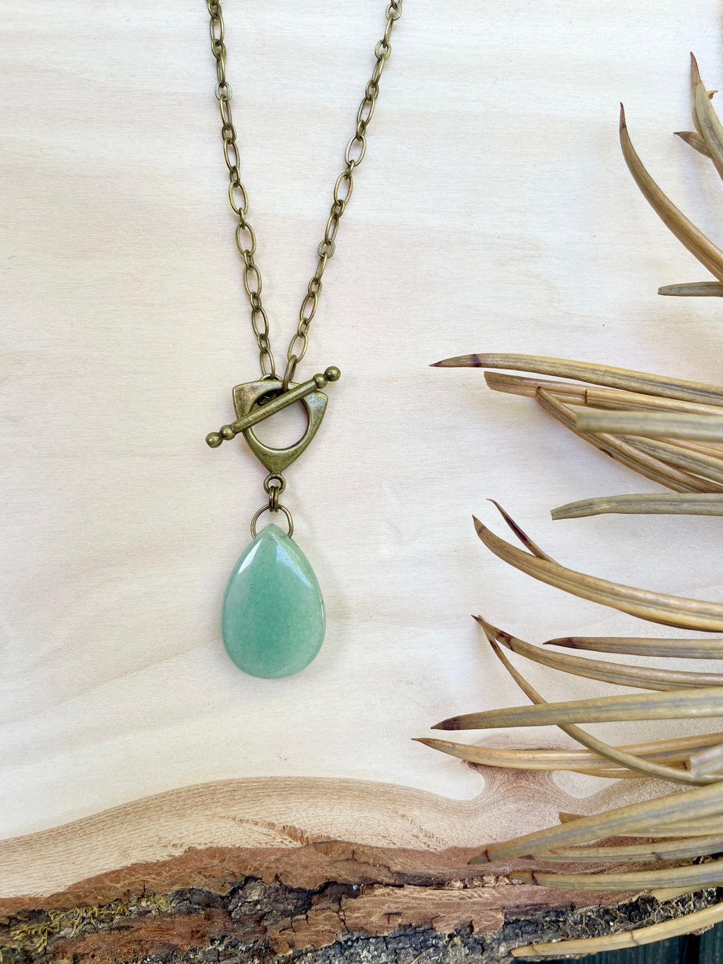 Green Aventurine Toggle Necklace