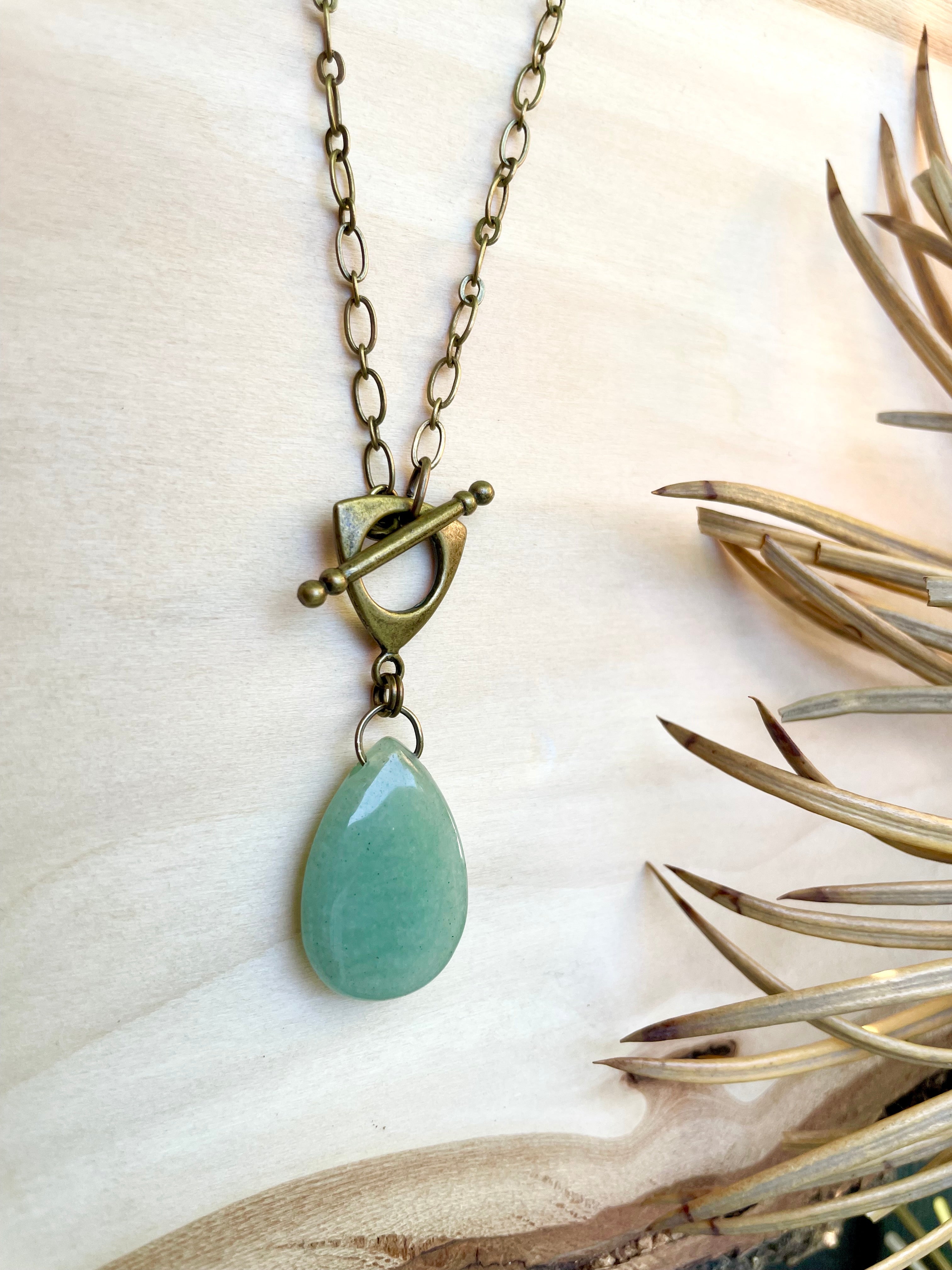 Green Aventurine Toggle Necklace