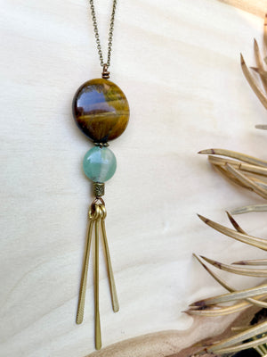 Tiger's Eye + Green Aventurine Solar Rays