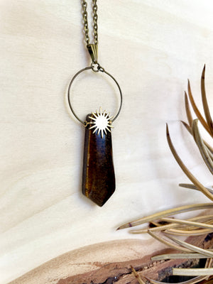 Tiger's Eye Sun Burst Necklace