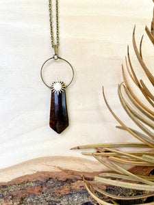 Tiger's Eye Sun Burst Necklace