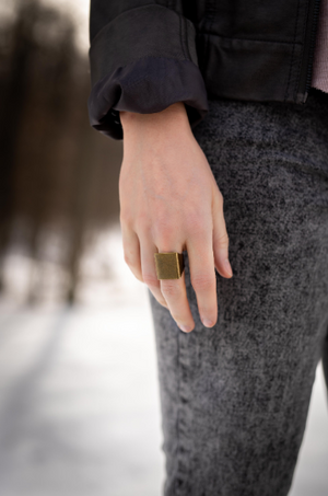 Square Brass Ring