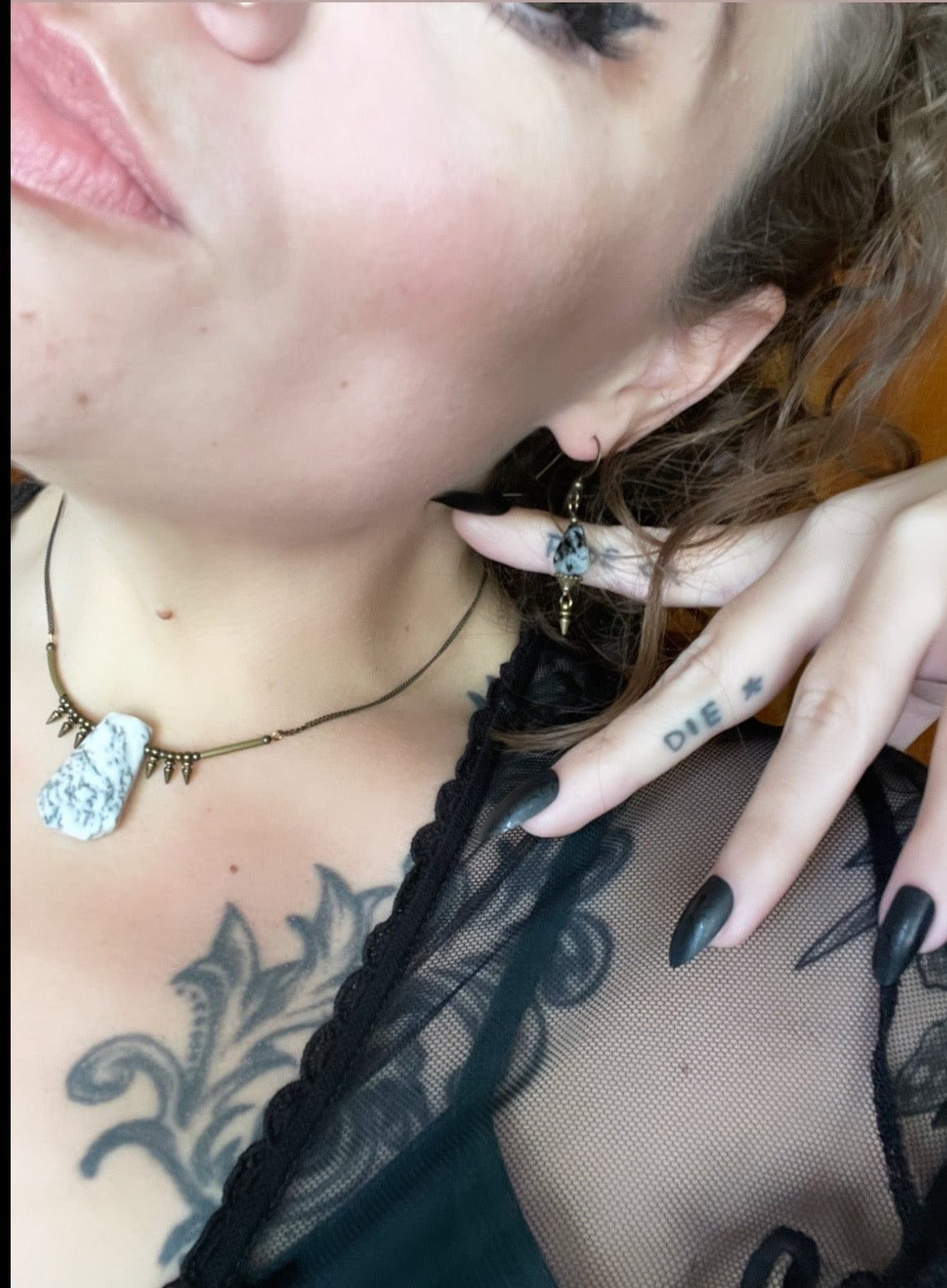 Dendritic Agate Protection Drops *last pair*