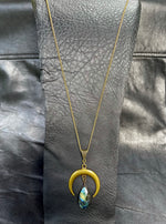 Large Labradorite Goddess Moon Necklace