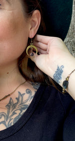 Labradorite Goddess Moon Earrings