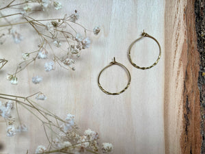 Textured Brass Hoops