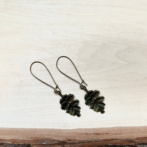 Black Oak Leaf Earrings