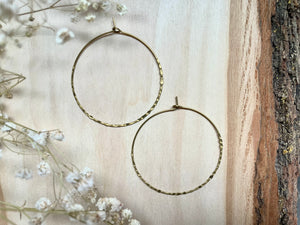 Textured Brass Hoops