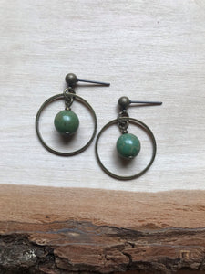 Green Agate studs
